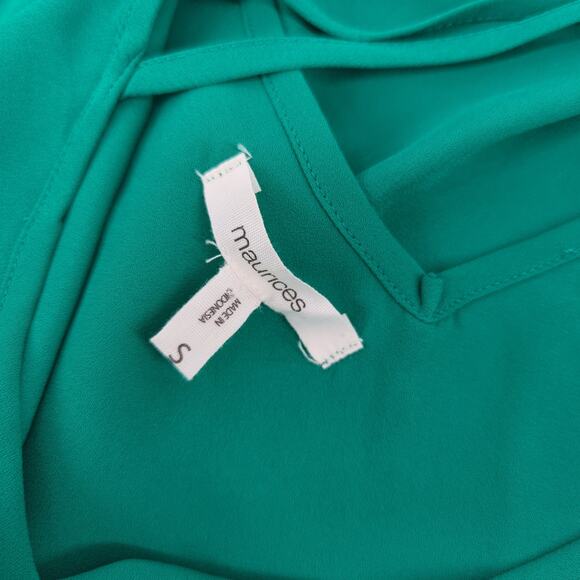 EUC Maurices Green Blouse Woman S Layered Sleeve - Picture 5 of 5
